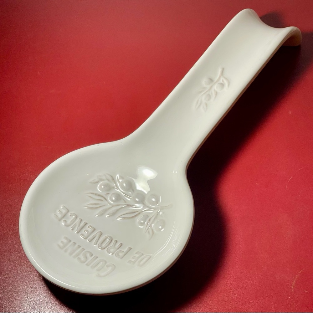 Cuisine de Provence Ceramic Spoon Rest – French Country Olive Design